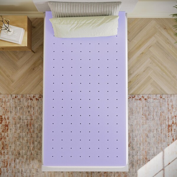 Flash Furniture Capri Comfortable Sleep 3-in Lavender Infused Twin Memory Foam Mattress Topper w/Ventilated Design HLC-LAV-TWIN-3-GG - main